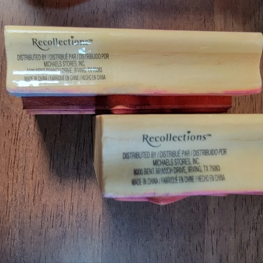 Lot of 2 wooden block rubber stamps Cheerleader Ballerina